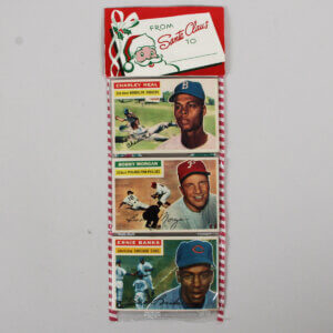 1956 TOPPS Christmas 12 Card Unopened RACK PACK w/Ernie Banks showing on Front