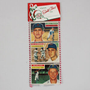 1956 Topps Christmas 12 Card Unopened RACK PACK w/ Pee Wee Reese on back