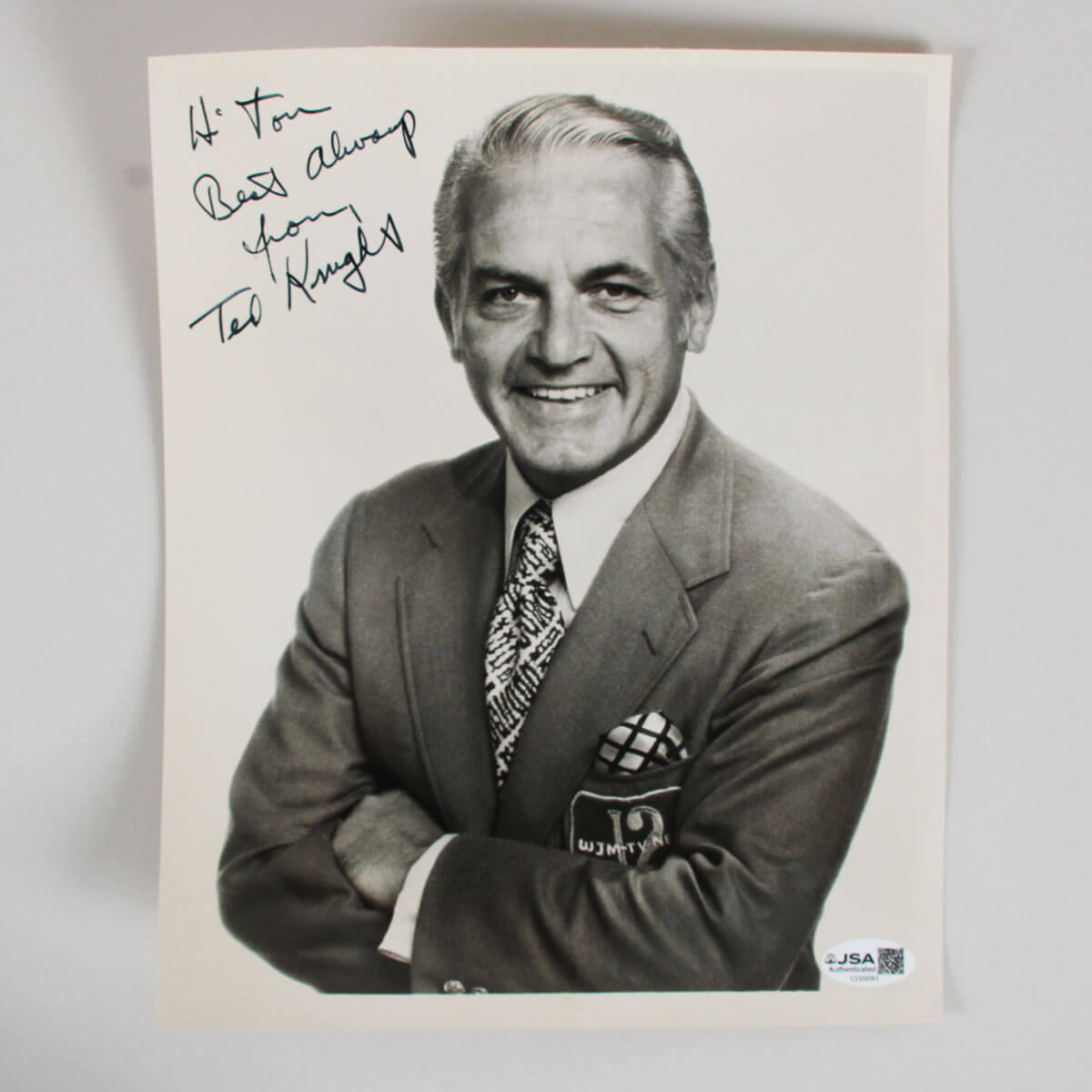 Ted Knight Signed Photo 8x10 - COA JSA