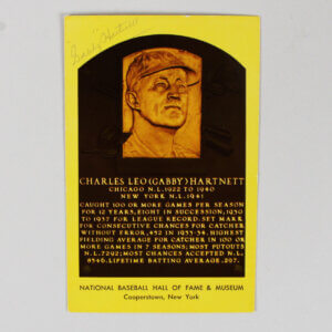Gabby Hartnett Signed Post Card Cubs 2x Signed - COA JSA