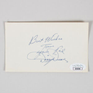 Dizzy Dean Signed Index Card - COA JSA