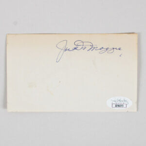 Joe DiMaggio Signed Index Card Yankees - COA JSA