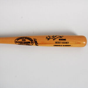 Mickey Rooney Signed Baseball Bat - COA JSA