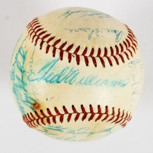 1958 AL All Star Team Signed Baseball Ted Williams, Mickey Mantle, etc. - COA JSA