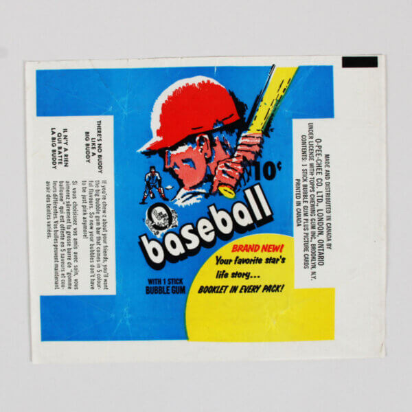 1971 Topps O-Pee-Chee Baseball Card 10-cent Wax Pack Wrapper Ex/Mt