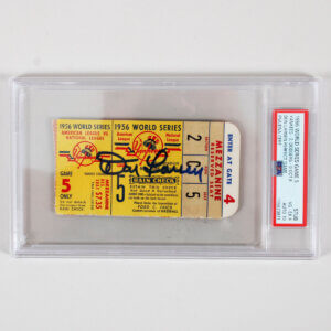 Don Larsen Signed World Series Game 5 Perfect Game Ticket Oct. 8, 1956 PSA 4/10