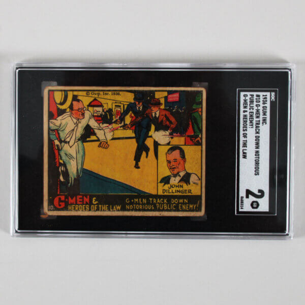 1936 Gum. G-Men Heroes of The Law Card #10 John Dillinger SGC 2