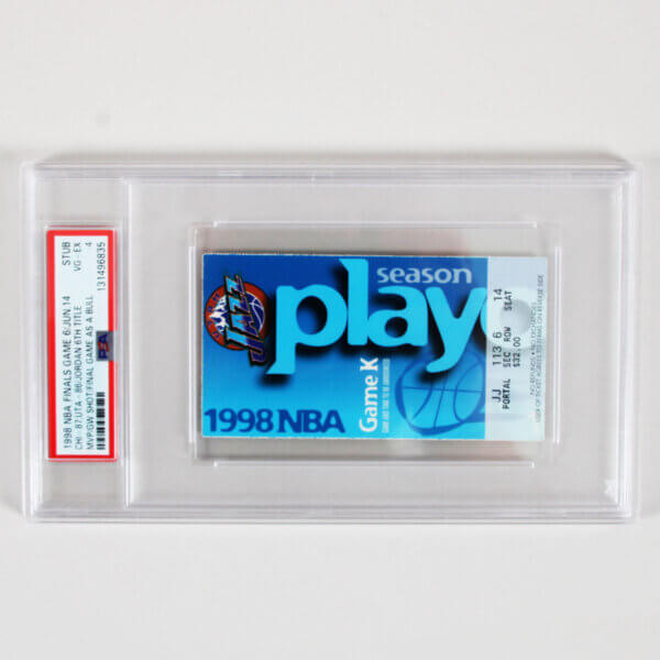 1998 NBA Finals Game 6 Ticket Stub Michael Jordan's Last Point Scored PSA 4 RARE!!