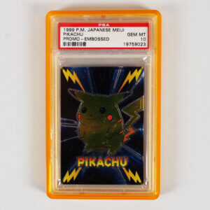 1999 P.M. Japanese Meiji Pikachu Graded Card Promo - Embossed - PSA 10