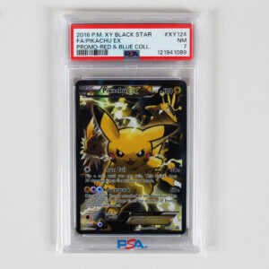 2016 P.M. XY Black Star FA/Pikachu Ex Graded Card #XY124 Promo-Red & Blue Coll. - PSA 7