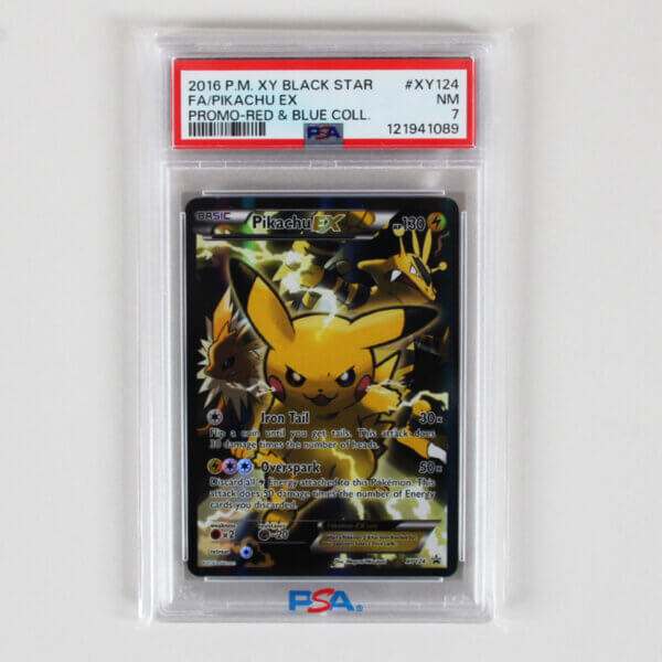 2016 P.M. XY Black Star FA/Pikachu Ex Graded Card #XY124 Promo-Red & Blue Coll. - PSA 7