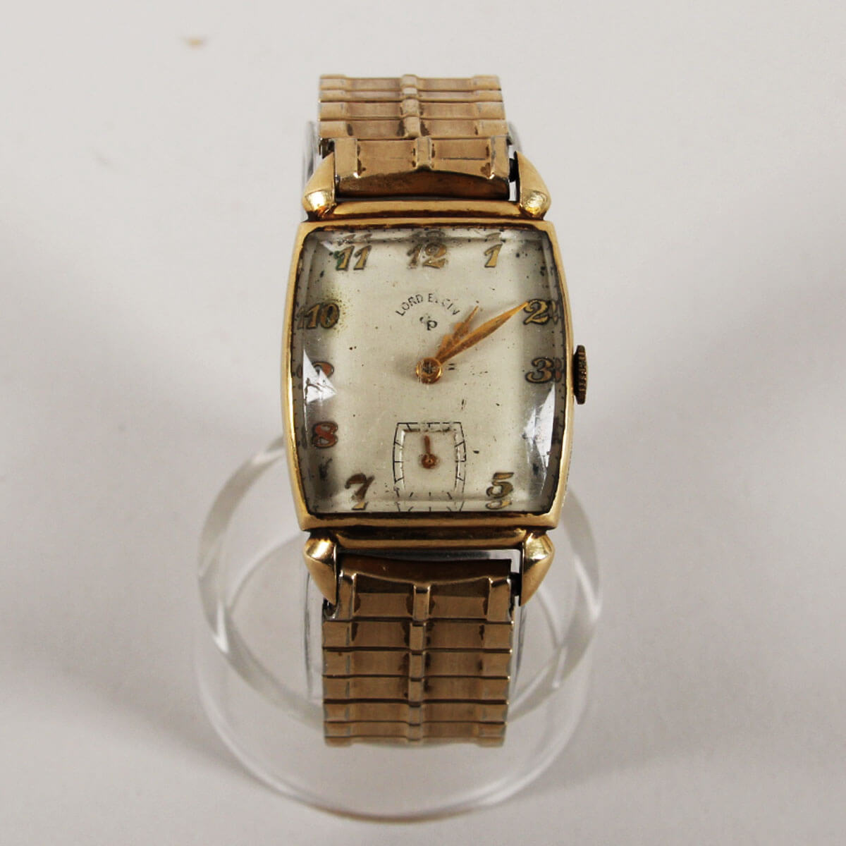 Vintage 1940's Lord Elgin Watch Manuel Wind Yellow 14k Gold Filled Stretch Band