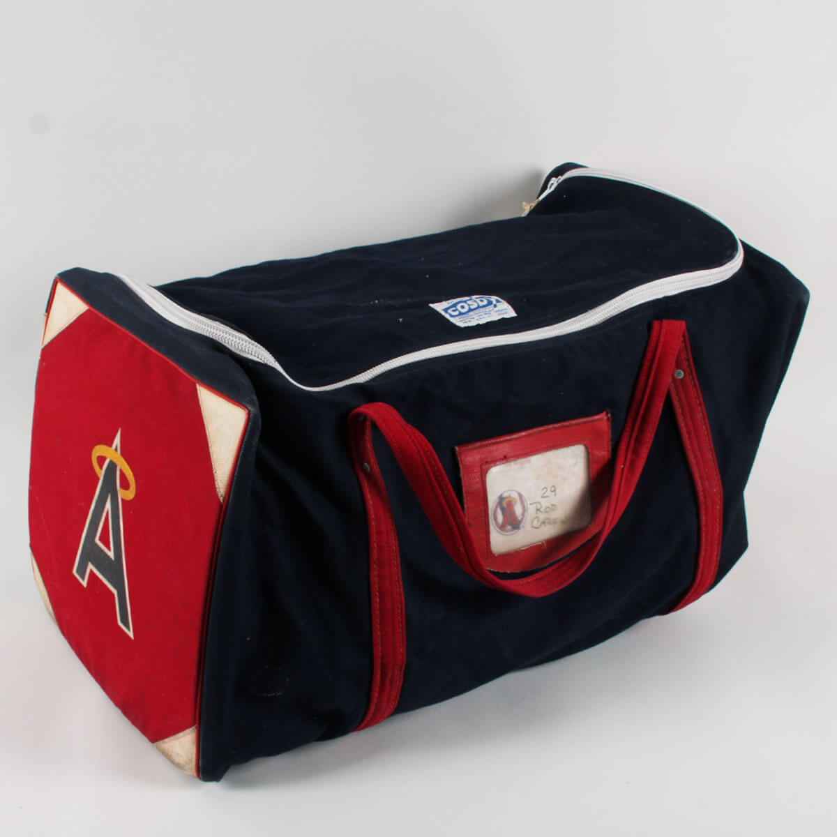 Rod Carew Vintage 1975-1985 California Angels Game Used Equipment Bag #29 COSBY MSG - RARE