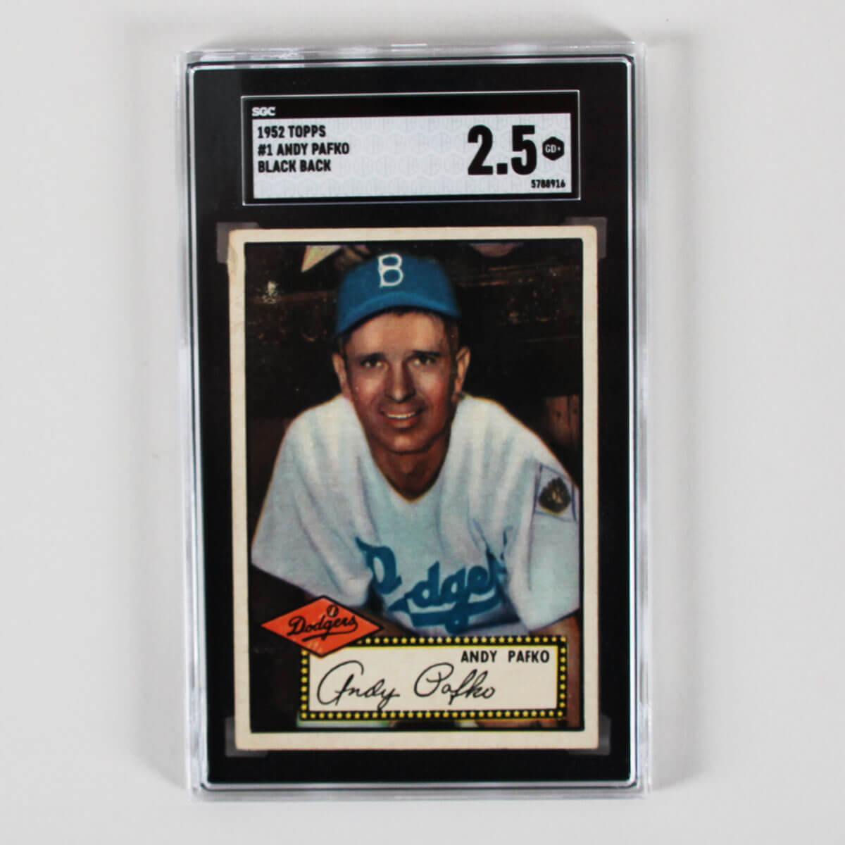 1952 Topps Baseball #1 Andy Pafko Black Back  SGC 2.5
