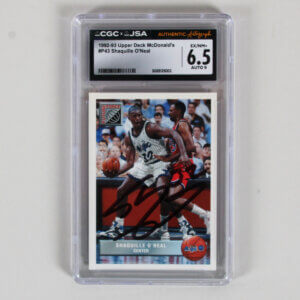1992-93 Upper Deck McDonald's Shaquille O'Neal Signed Graded Rookie Card #P43 Auto JSA CGC 6.5