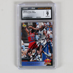 1992-93 Upper Deck Shaquille O’Neal Signed Graded Rookie Card #474 Auto JSA CGC 9