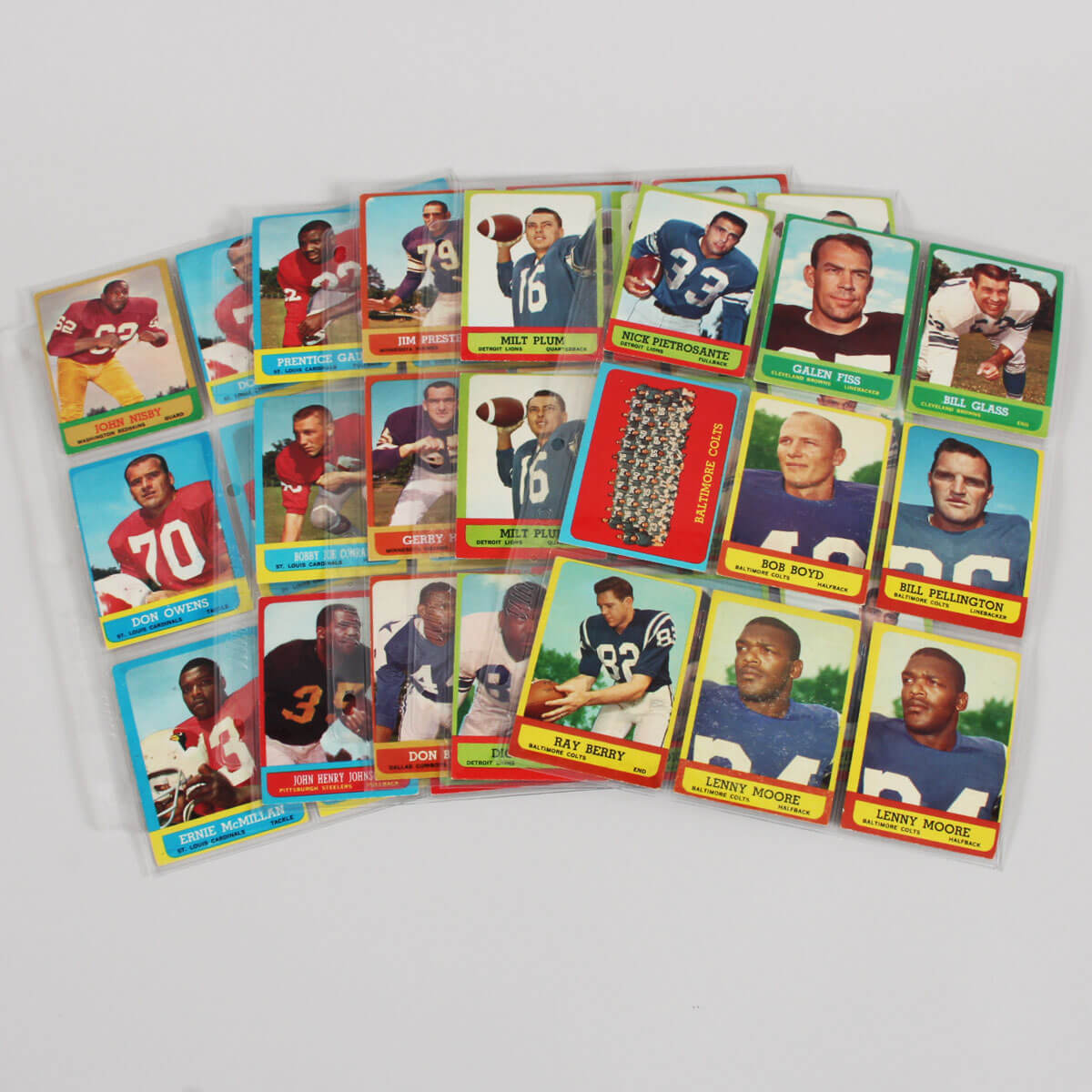 1963 Topps Football Lot OF 45 CARDS W/DUPS MIX GRADE
