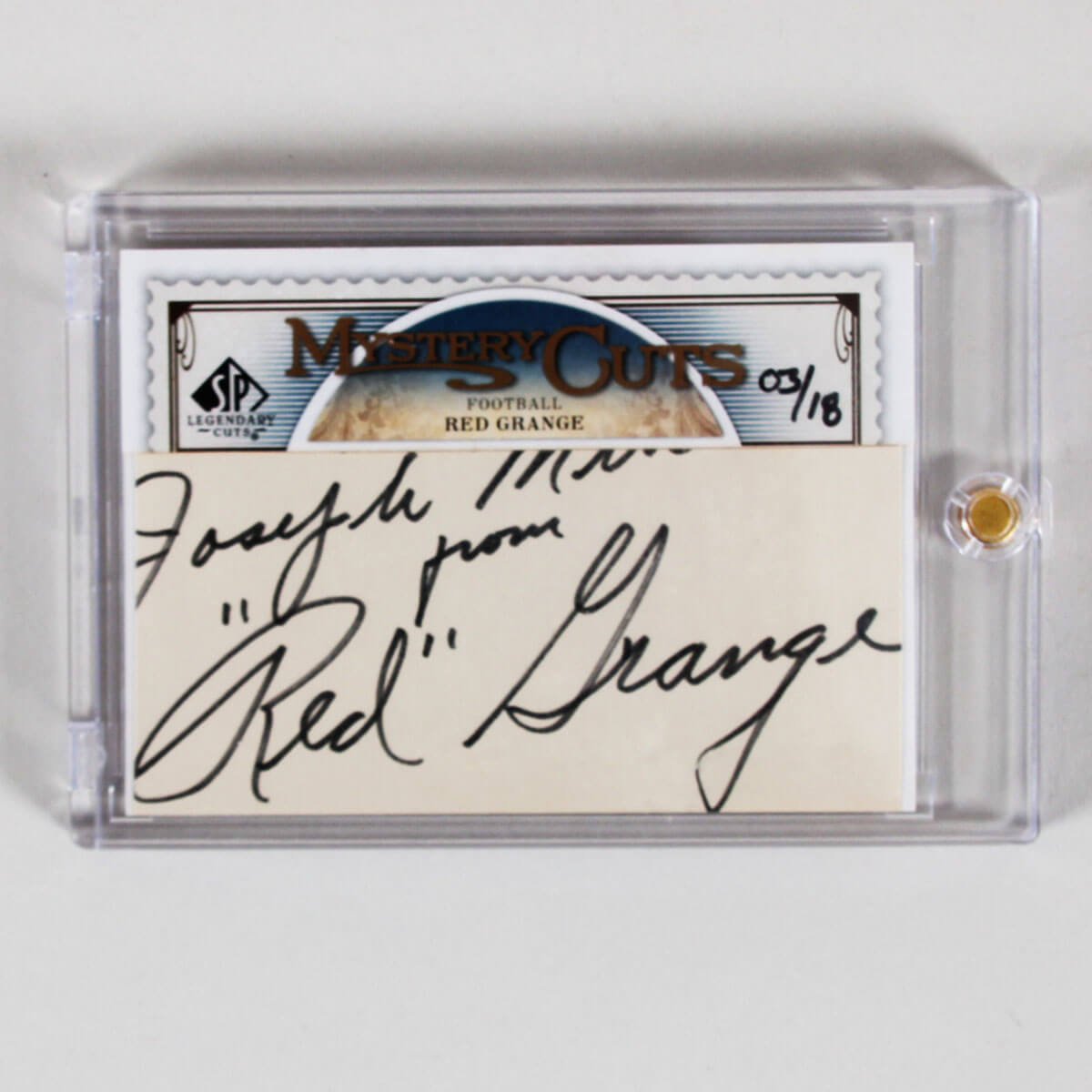 2009 SP Legendary Cuts RED GRANGE AUTO 03/18 Cut Signature Legends Autograph UD