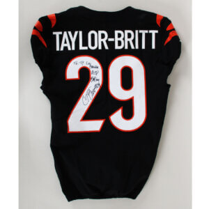 Cam Taylor-Britt Game Worn Jersey Signed 2022 Bengals - COA 100% Authentic Team Provenance LOA