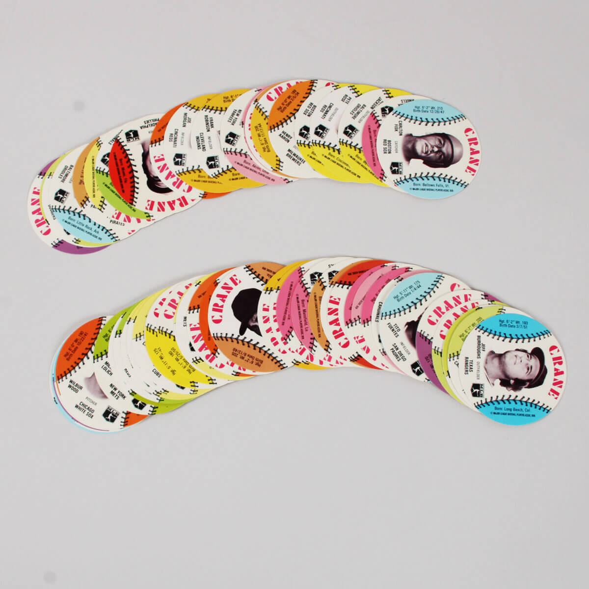 1976 Crane's Potato Chips Baseball Disc Set of 68/70  Missing 2- (22)-Stars -NR/MT