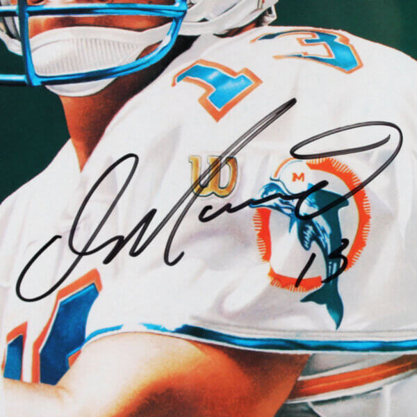 Dan Marino Signed Lithograph Display Dolphins - COA Player