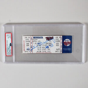 Eddie Murray Signed 3000TH Hit Full Ticket 1995 Indians PSA 8 - Autograph PSA 10