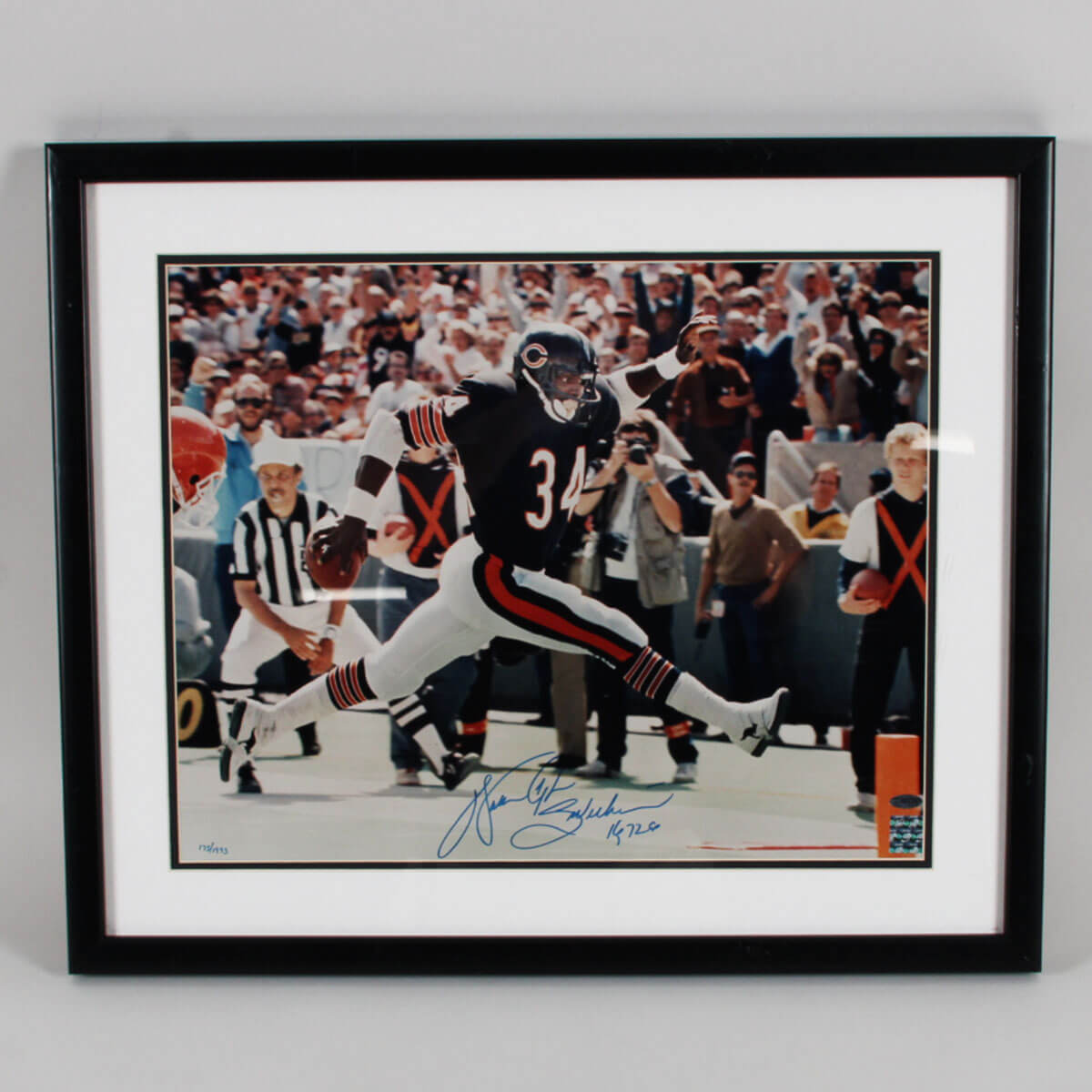 Walter Payton Signed Photo Display Bears - COA Steiner Sports & Player Hologram