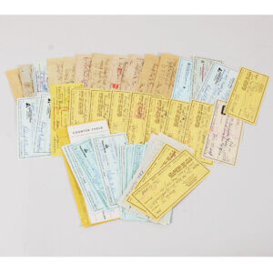 Baseball Player Signed Check lot of (62) 1931-1987 Assorted, Hall of Fame, Stars.