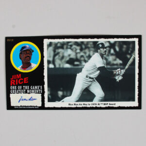Jim Rice Signed 2013 Topps Archives Baseball 1971 Greatest Moments Autographs Box Loader Topper Card 9/10