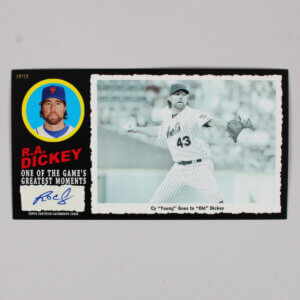 R.A. Dickey Signed 2013 Topps Archives Baseball 1971 Greatest Moments Autographs Box Loader Topper Card 10/10