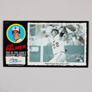 Jim Palmer Signed 2013 Topps Archives Baseball 1971 Greatest Moments Autographs Box Loader Topper Card 7/10