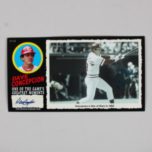 Dave Concepcion Signed 2013 Topps Archives Baseball 1971 Greatest Moments Autographs Box Loader Topper Card 7/10
