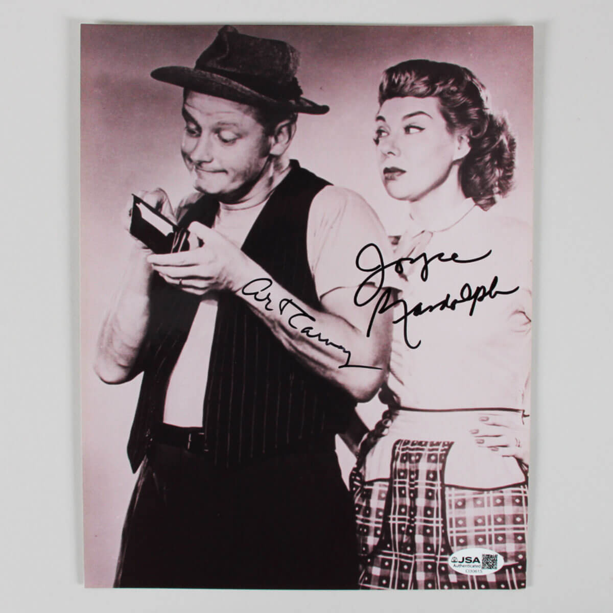 Art Carney, Joyce Randolph The Honeymooners Signed Photo COA JSA.