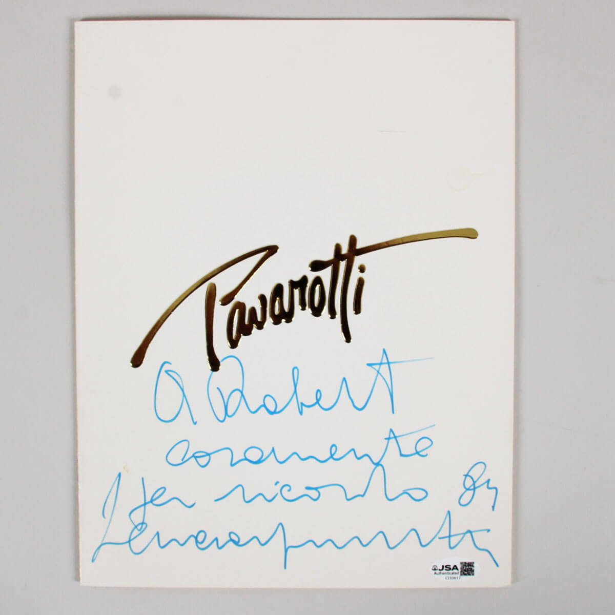 LUCIANO PAVAROTTI HAND SIGNED VINTAGE Program RARE JSA COA
