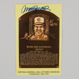 Ryne Sandberg Signed Postcard - COA JSA