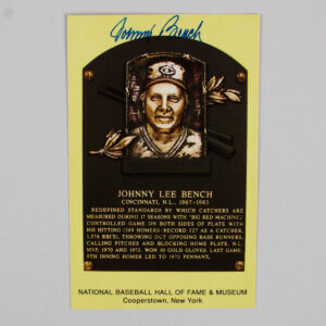 Johnny Bench Signed Postcard - COA JSA