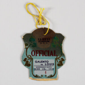 Joe Louis vs. Tony Galento 1939 Official Boxing Pass Yankee Stadium