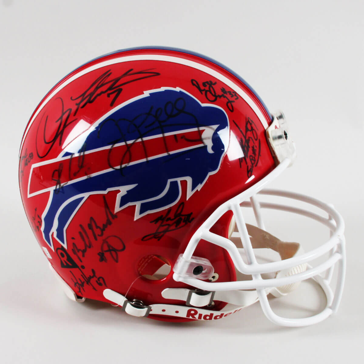 Buffalo Bills Team Signed Helmet Jim Kelly, Thurman Thomas, etc. Full Size Authentic- COA JSA