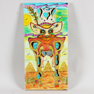 Floyd Sneed Orignal Art-Alien Fighter Three Dog Night Drummer COA