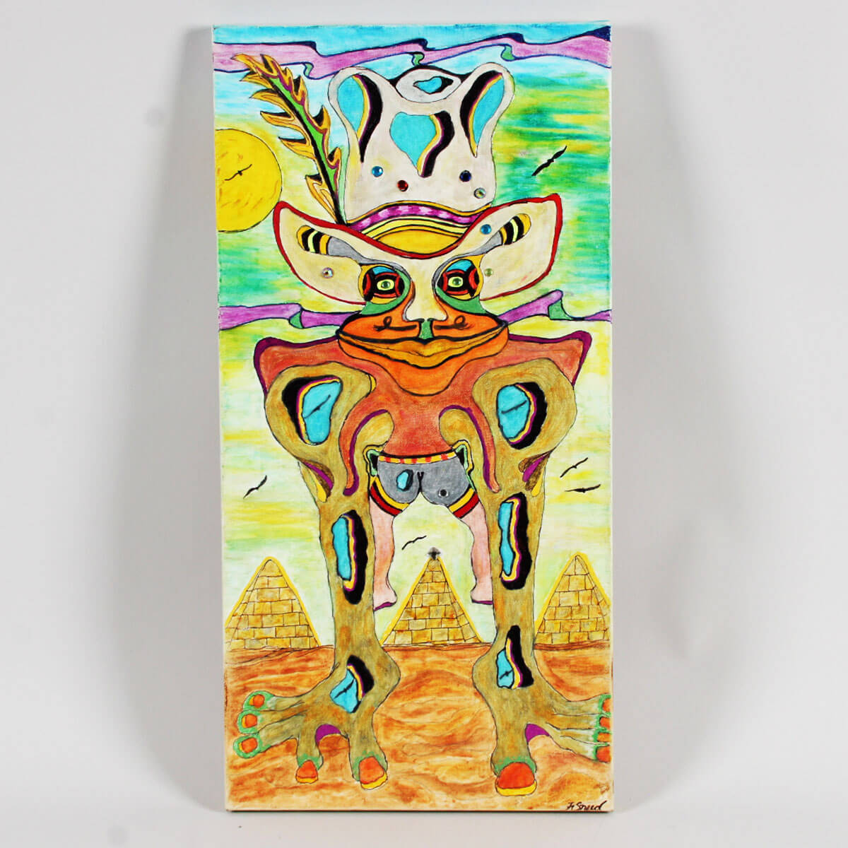 Floyd Sneed Orignal Art-Alien Fighter Three Dog Night Drummer COA