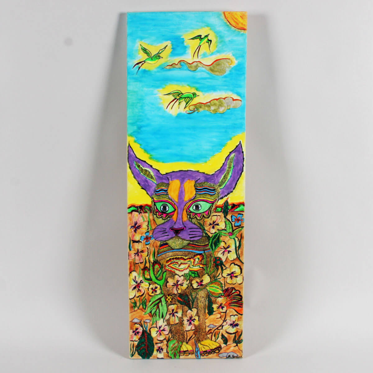 Floyd Sneed Orignal Art -Purple Cat -Three Dog Night Drummer