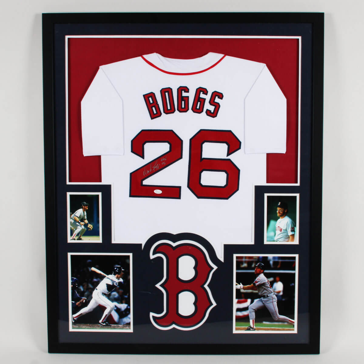 Wade Boggs Signed Jersey Display Red Sox "HOF '05" - COA JSA