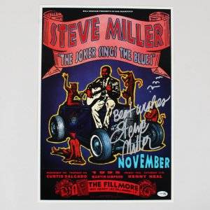Steve Miller Signed Concert Poster Bill Graham 1995 13"x19" JSA LOA