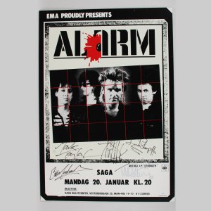 Alarm Rock Band Signed Poster Board by 5 Band Members 1985 - 23 1/2" x 34" JSA LOA