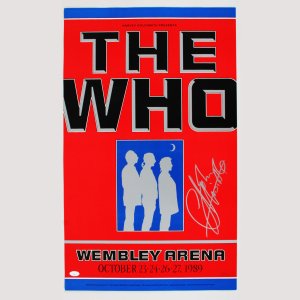 The Who Signed Concert Poster Signed John Entwistle 17 1/4 x 28 1/4 - 1989 JSA LOA