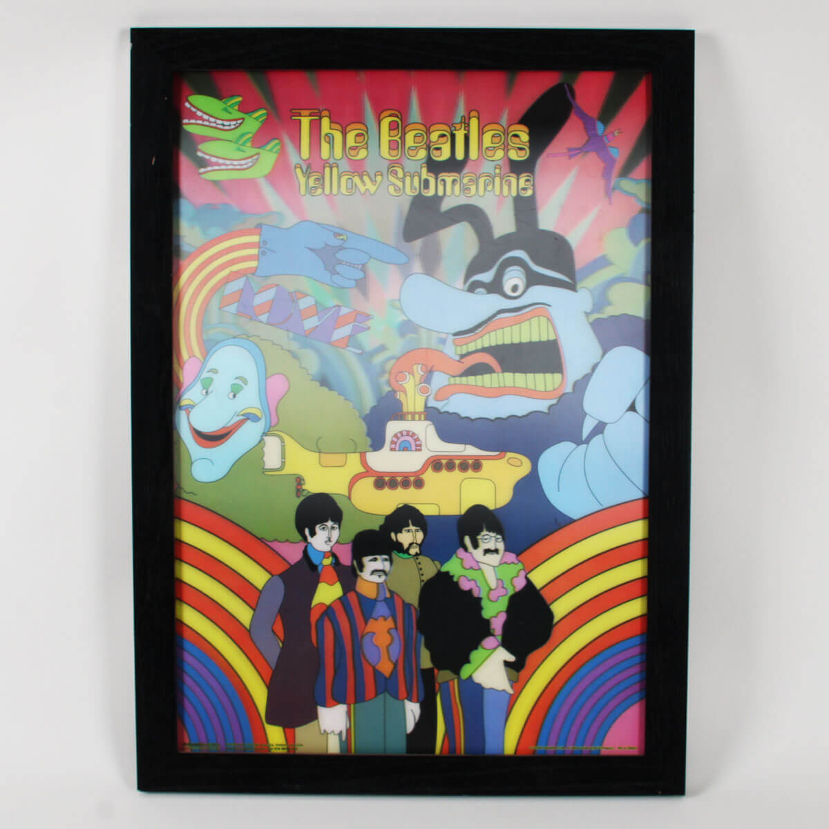 The Beatles Yellow Submarine Psychedelic 3D Laminate Hologram 2009 21x29 Framed