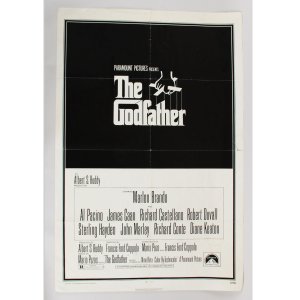 The Godfather Original 1972 27x41 Folded Movie Poster Marlon Brando, Al Pacino