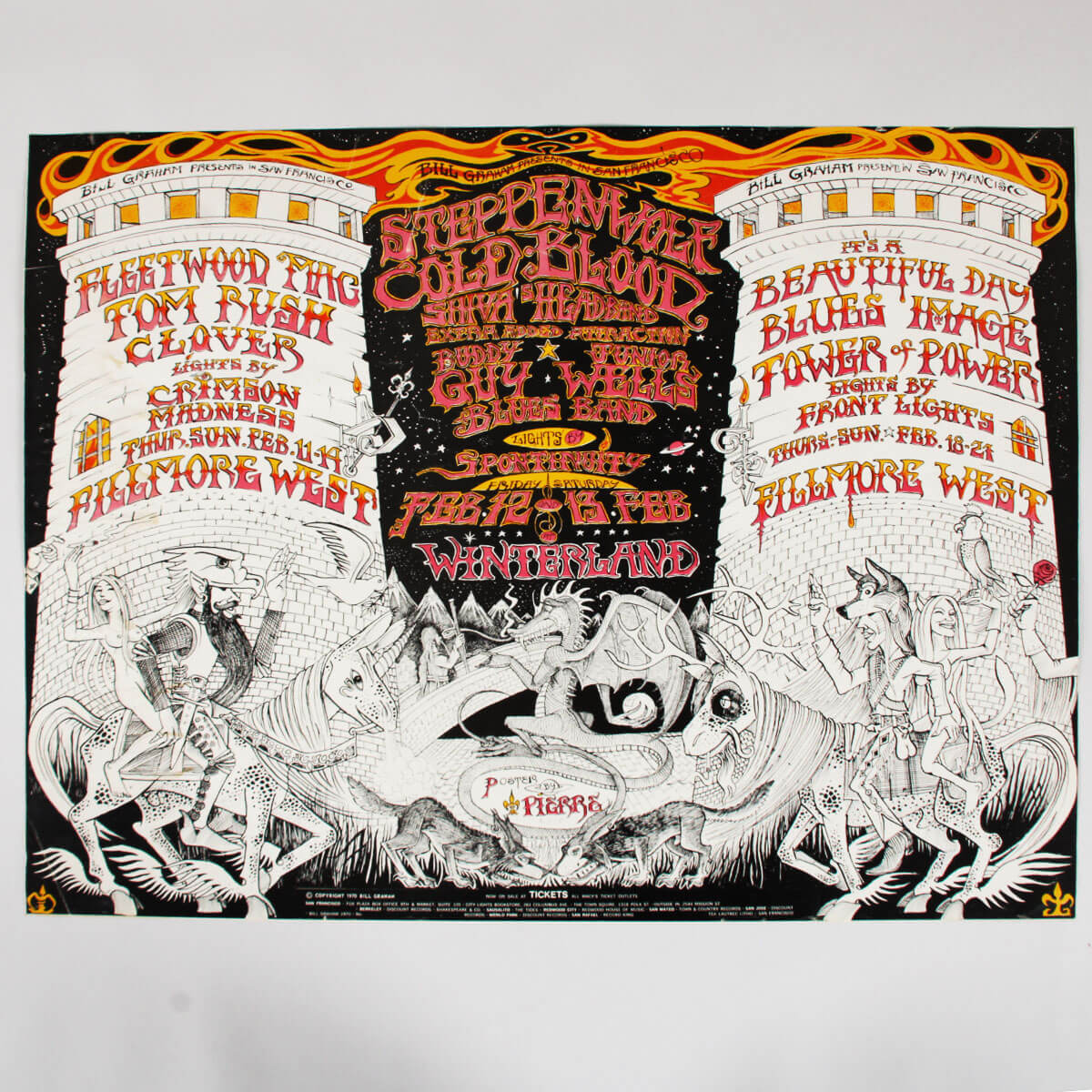 Fleetwood Mac Poster BG-270 1970 1st Printing Original Concert Poster. 21"x 28"