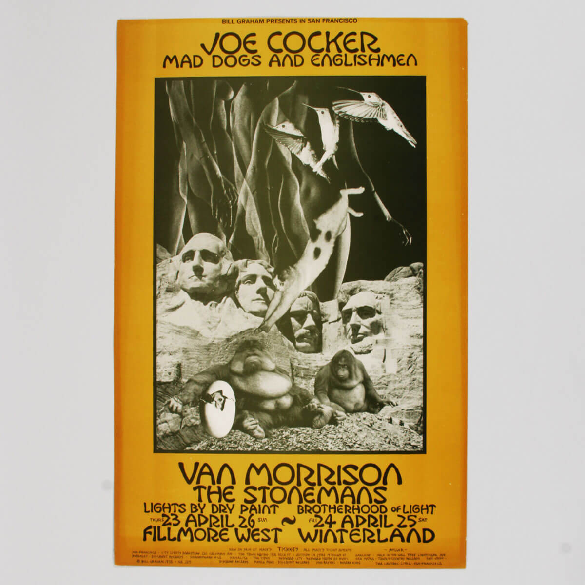 Joe Cocker Van Morrison and Mad Dogs and Englishmen BG 229 - 1970 Original First Printing Poster