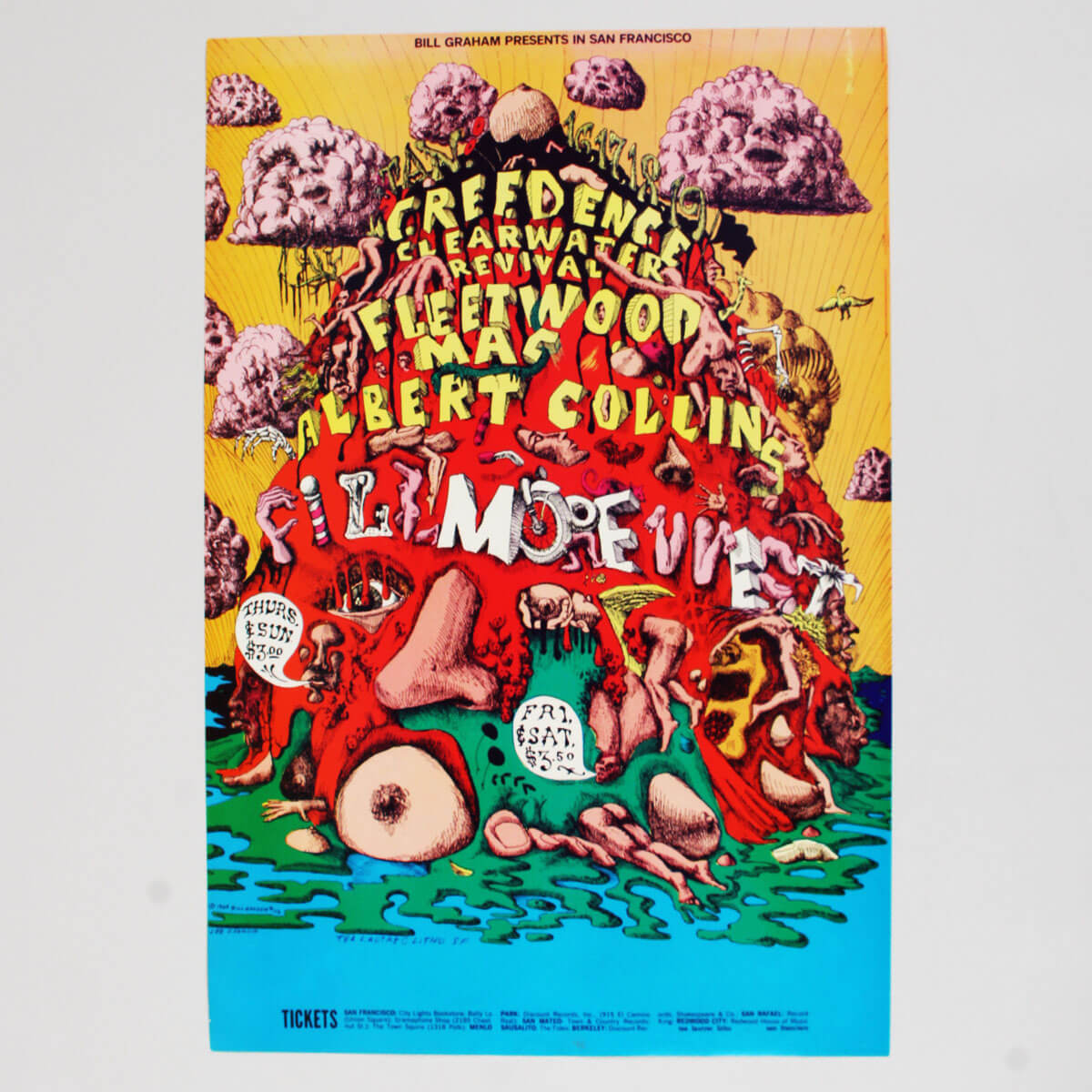 Creedence Clearwater Revival Fleetwood Mac Original 1st printing BG-156 1969 Concert Poster